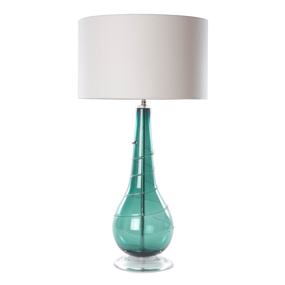 Ninevagh Crystal Glass Lamp by William Yeoward in Jade Green